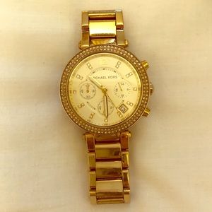 Michael Kors Gold Embellished Watch